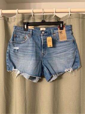 Levi's Light Blue Denim Cutoff 501 Shorts